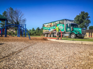 playground bark and mulch installation