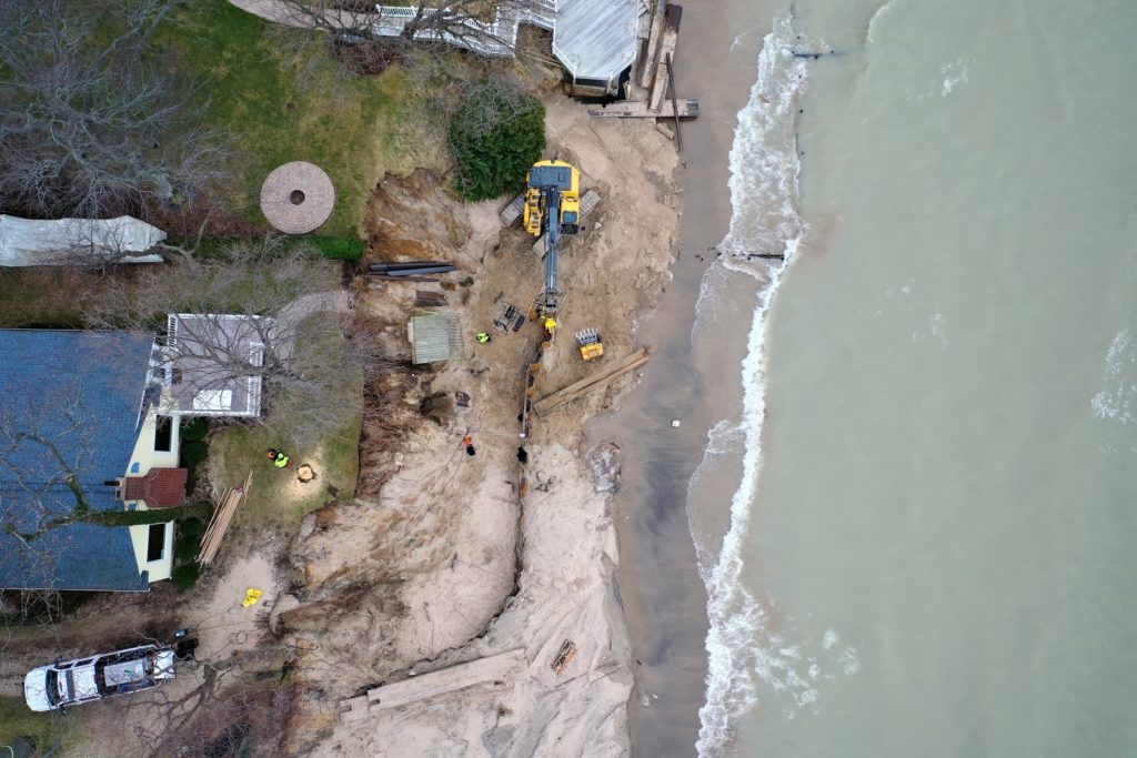 superior ground cover harbor hawk seawall construction