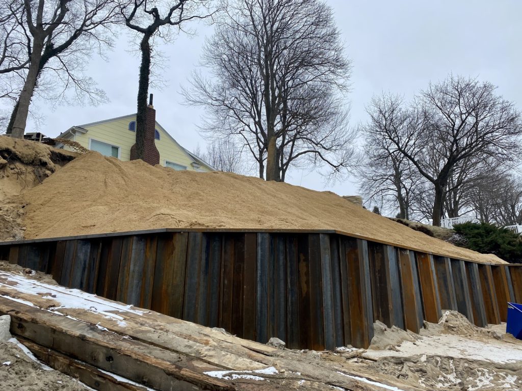 Seawall Backfilled with Sand