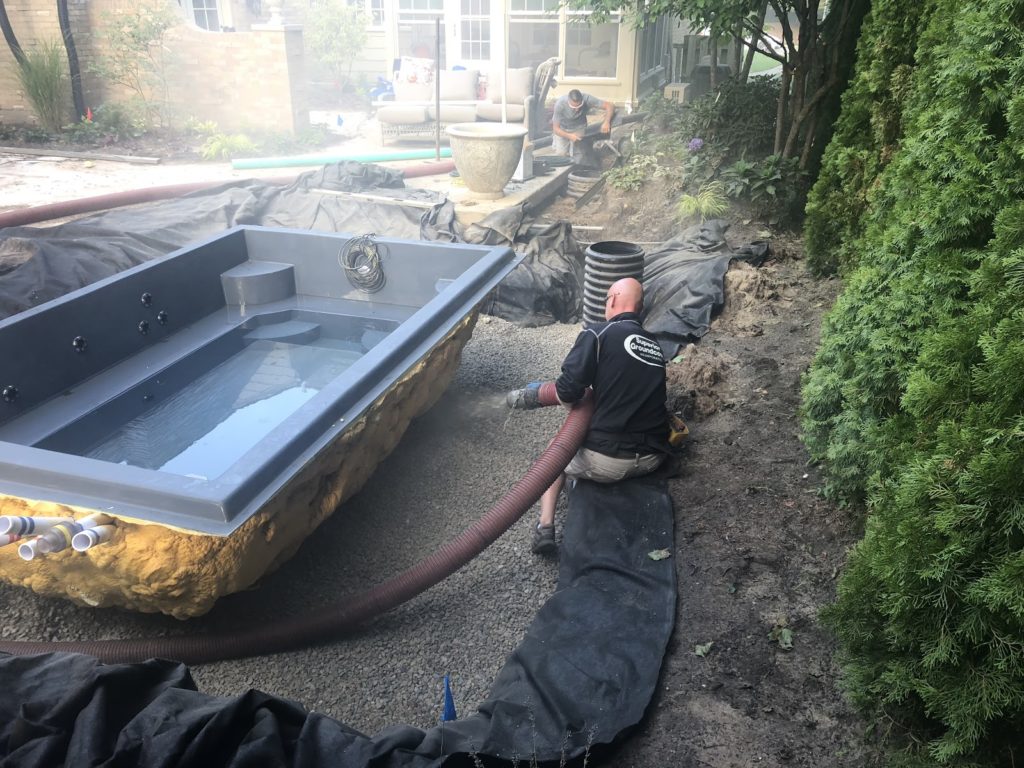 Adding fill around new pool