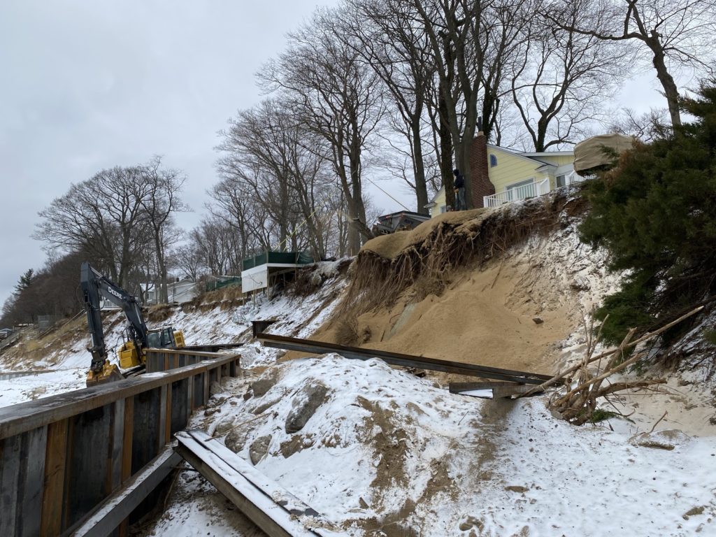 Backfill behind seawall