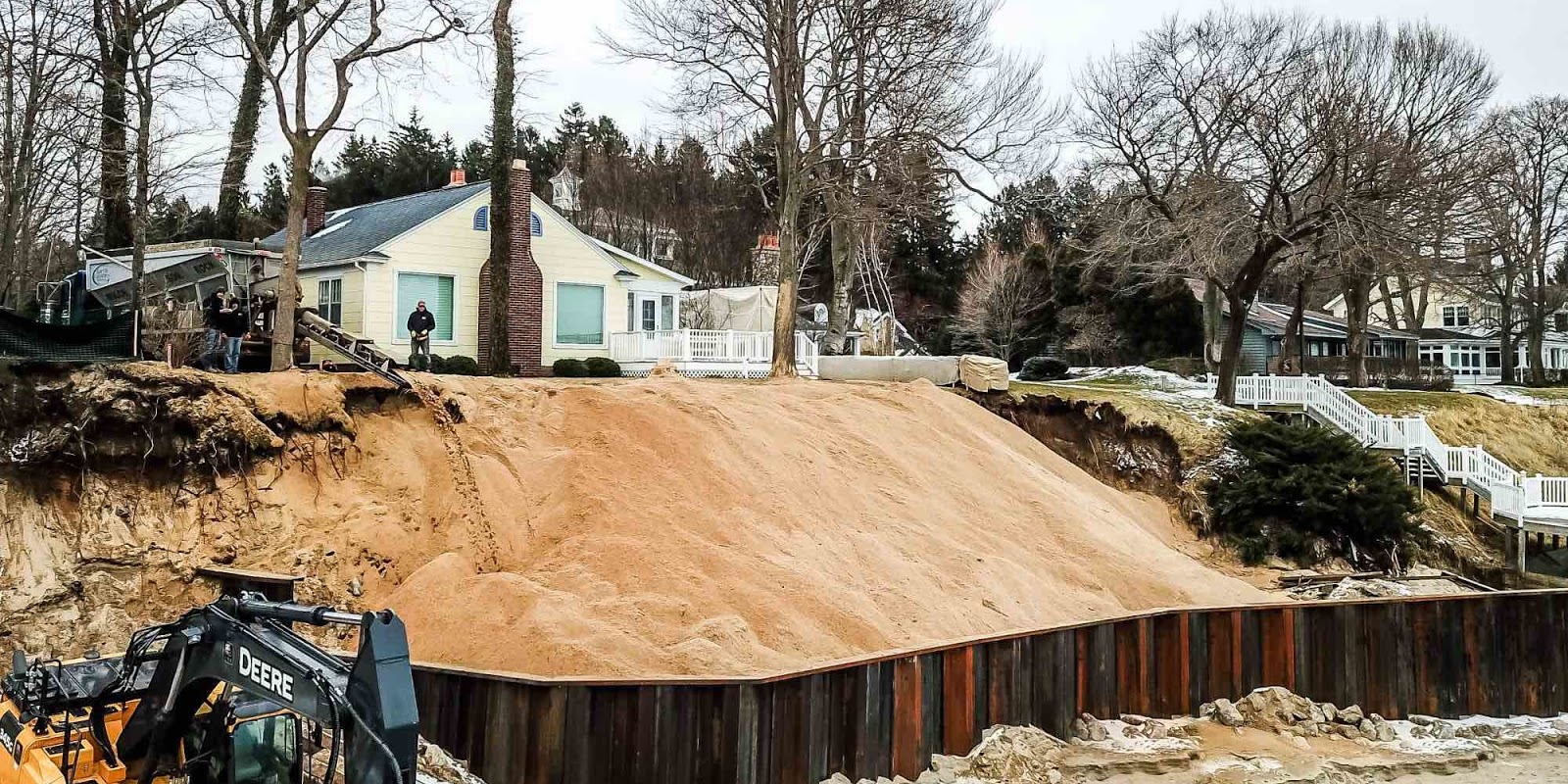 Seawall getting backfill