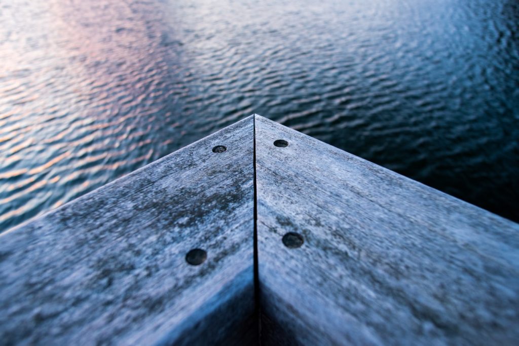 wood deck on lake