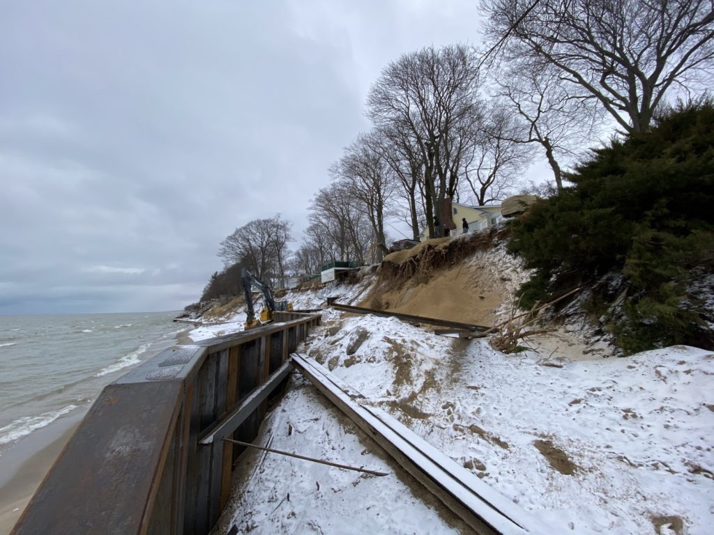 Seawall that needs backfill