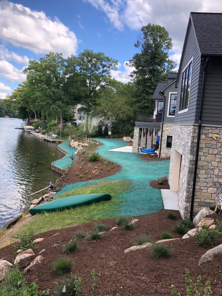 hydroseeding near a house