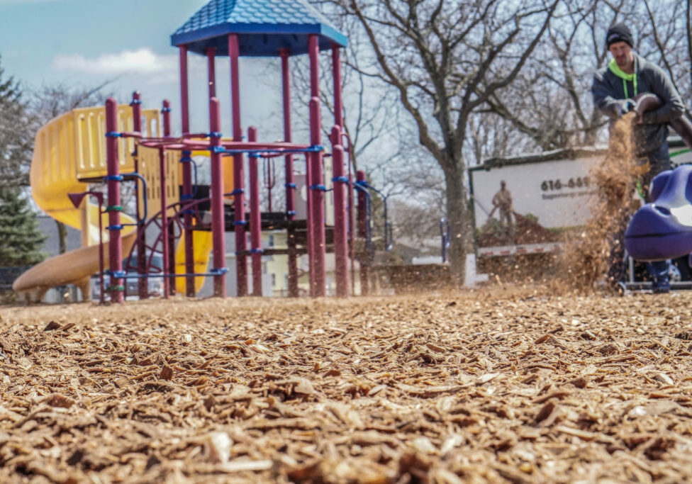 Mulch Being Installed on a Playground