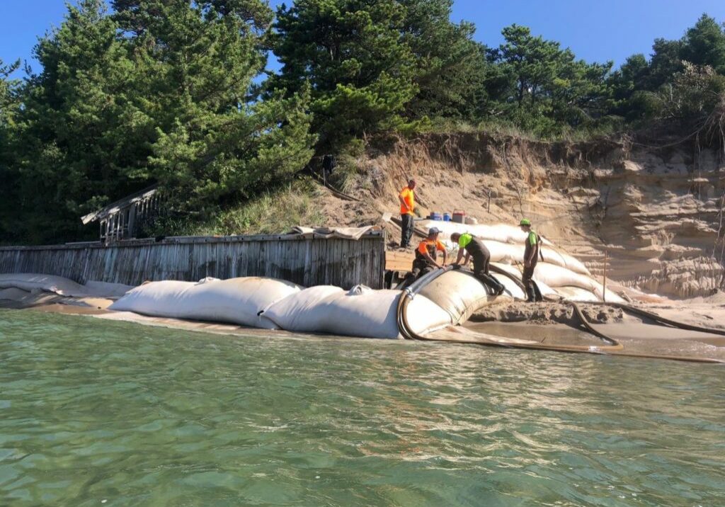 beach sand installation