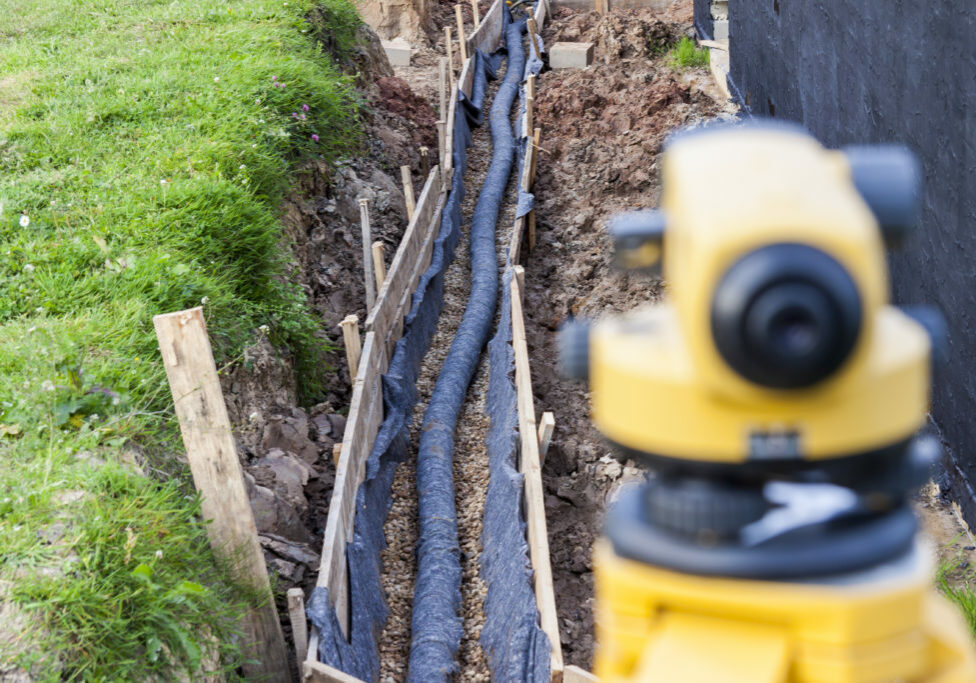 Foundation Drainage System and Grade Laser