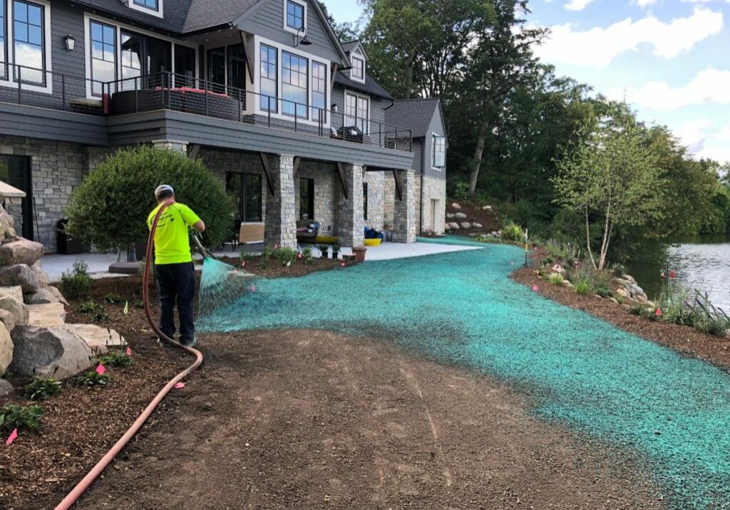 hydroseeding near house