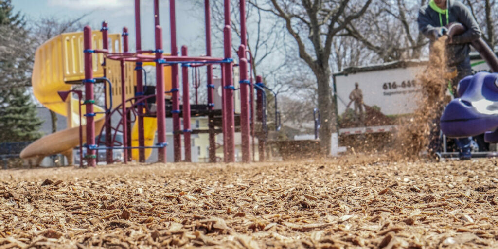 Mulch Being Installed on a Playground